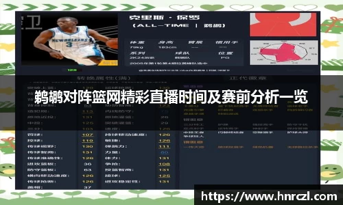 鹈鹕对阵篮网精彩直播时间及赛前分析一览